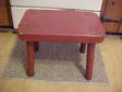 stool,  wood in red paint;  9.5 X 15.5 X 11.5